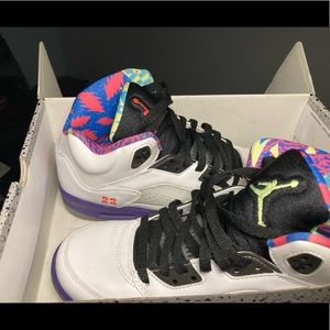 Air jordan 5 retro white/ghost green/purple